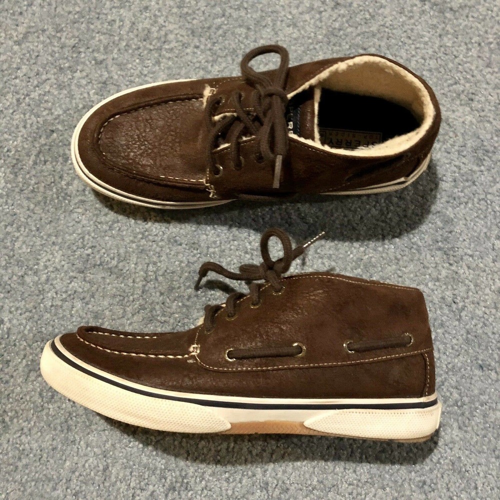 Sperry Top Sider Shoes 7 M High Top Faux Shearling Brown Lace Up Men’s - Picture 5 of 12